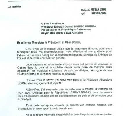 SOUPCONS DE BLANCHIMENT: Voici les deux lettres que Macky avait adressées à Bongo