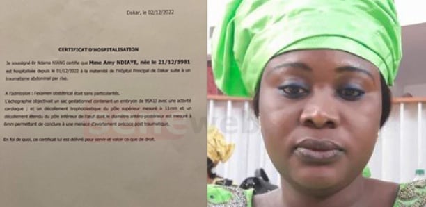 Grossesse de Amy Ndiaye et risque d’avortement : Ce que révèle le certificat d’hospitalisation Grossesse de Amy Ndiaye et risque d’avortement : Ce que révèle le certificat d’hospitalisation