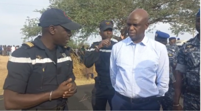Accident de Sakal : Arrivée de Mansour Faye, Ministre des Transports sur les lieux du drame