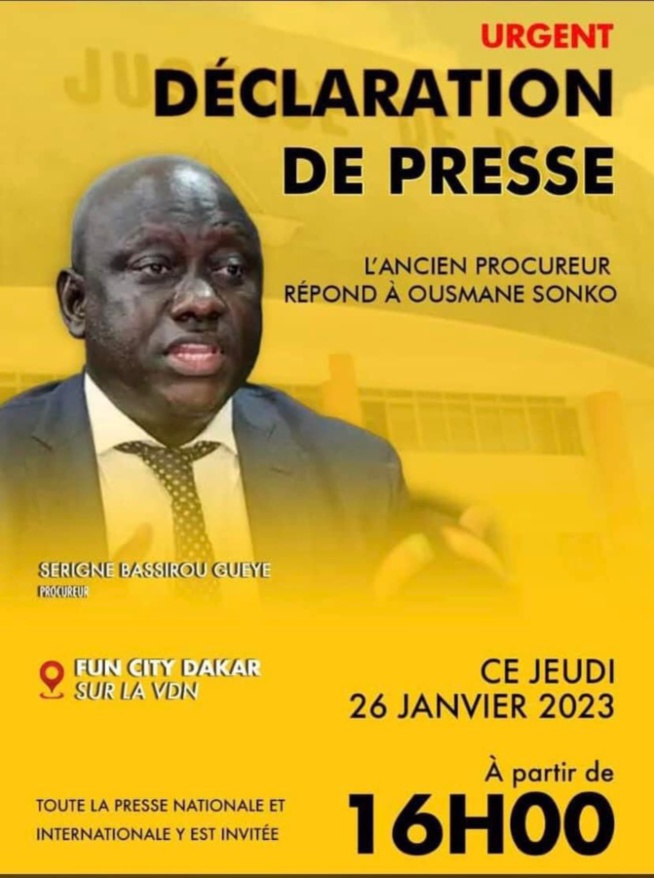 Accusé de manipuler le rapport de la Gendarmerie : Serigne Bassirou Gueye interpelle Ousmane Sonko et exige du leader des "Patriotes", des excuses publiques Accusé de manipuler le rapport de la Gendarmerie : Serigne Bassirou Gueye interpelle Ousmane Sonko et exige du leader des "Patriotes", des excuses publiques
