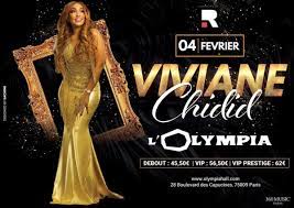 Viviane chidid en concert live ce 04 février à L'OLYMPIA à Paris pensez déjà à vos réservations cliquez sur le lien Viviane chidid en concert live ce 04 février à L'OLYMPIA à Paris pensez déjà à vos réservations cliquez sur le lien