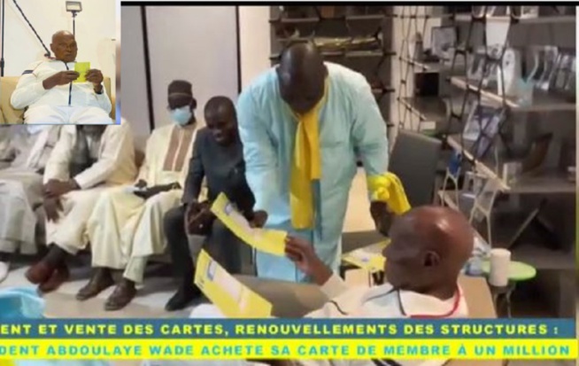 Placement des cartes et renouvellement du PDS : Wade-père se tape une carte à 1 million FCfa et galvanise les troupes Placement des cartes et renouvellement du PDS : Wade-père se tape une carte à 1 million FCfa et galvanise les troupes