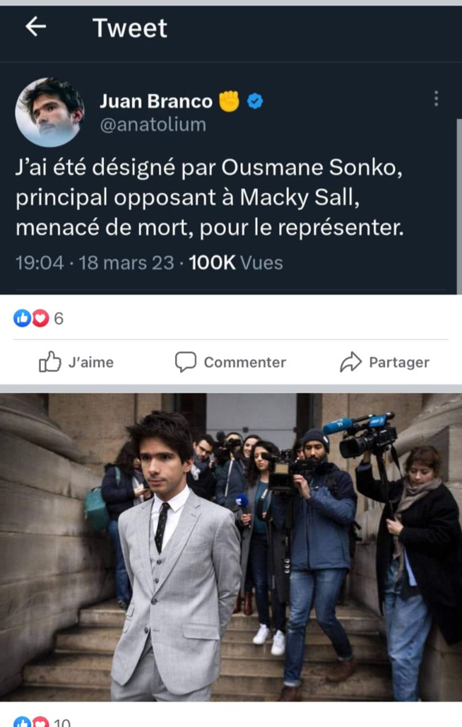 Découvrez qui est le nouveau avocat Français de Sonko Juan Branco qui est mis en examen pour viol. Découvrez qui est le nouveau avocat Français de Sonko Juan Branco qui est mis en examen pour viol.