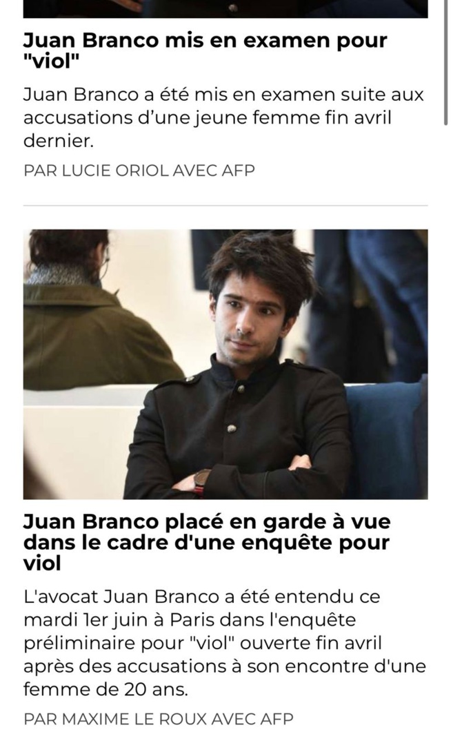 Découvrez qui est le nouveau avocat Français de Sonko Juan Branco qui est mis en examen pour viol. Découvrez qui est le nouveau avocat Français de Sonko Juan Branco qui est mis en examen pour viol.