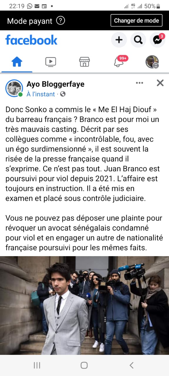 Découvrez qui est le nouveau avocat Français de Sonko Juan Branco qui est mis en examen pour viol.
