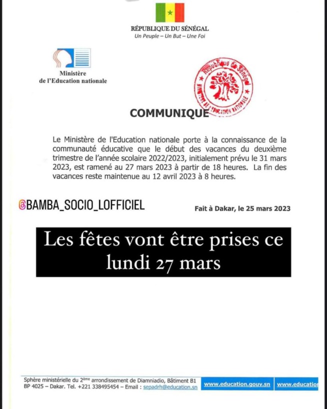 fêtes Pâques : La date officielle publiée par le MEN