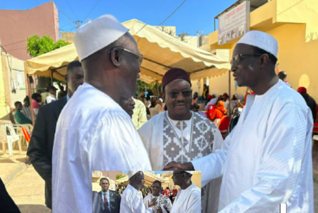 En condoléances chez la famille de Palla Samb : Poignée de mains et échanges entre Amadou Bâ et Khalifa Sall En condoléances chez la famille de Palla Samb : Poignée de mains et échanges entre Amadou Bâ et Khalifa Sall