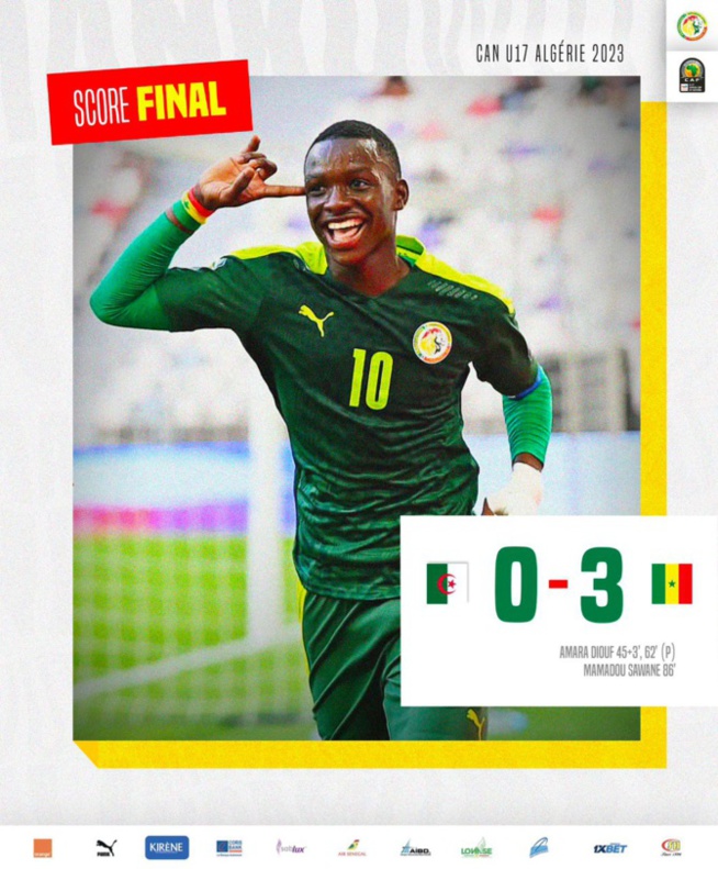 CAN des moins de 17 ans: Le Sénégal remporte son deuxième match de groupe face à l’Algérie (0-3) et se qualifie en quart de finale CAN des moins de 17 ans: Le Sénégal remporte son deuxième match de groupe face à l’Algérie (0-3) et se qualifie en quart de finale