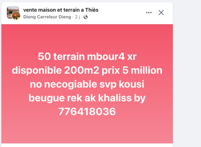 Vente de terrains à Mbour 4 : Complicité avec l'entrepreneur ou la direction des impôts et domaine de Thiès? Vente de terrains à Mbour 4 : Complicité avec l'entrepreneur ou la direction des impôts et domaine de Thiès?