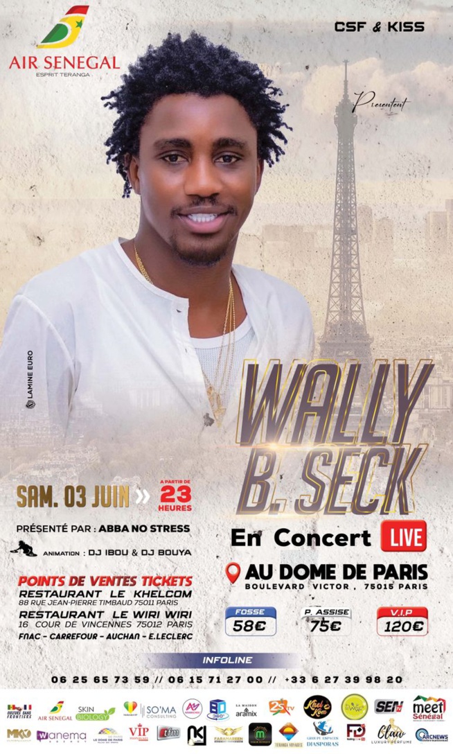 JOUR6 J- 23 Wally B. Seck au Dôme de paris le 03 juin: Pensez à acheter vos tickets sur les points de ventes sur l'affiches JOUR6 J- 23 Wally B. Seck au Dôme de paris le 03 juin: Pensez à acheter vos tickets sur les points de ventes sur l'affiches