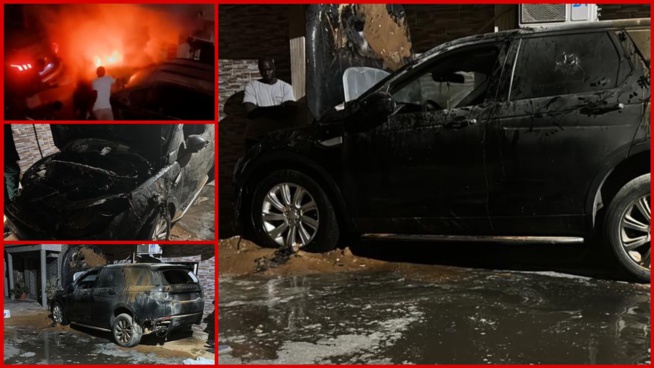 La Voiture du ministre conseiller Zator Mbaye Incendiée par les "Boy Sonko"