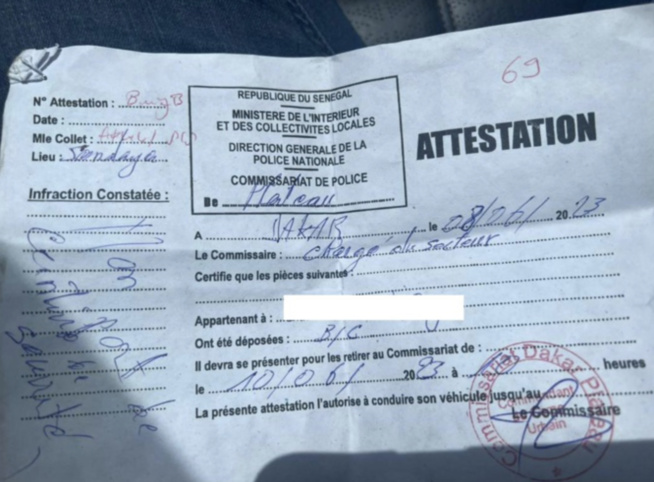 Le manque de quittances de contravention de la police de Dakar-Plateau, suscite des préoccupations Le manque de quittances de contravention de la police de Dakar-Plateau, suscite des préoccupations