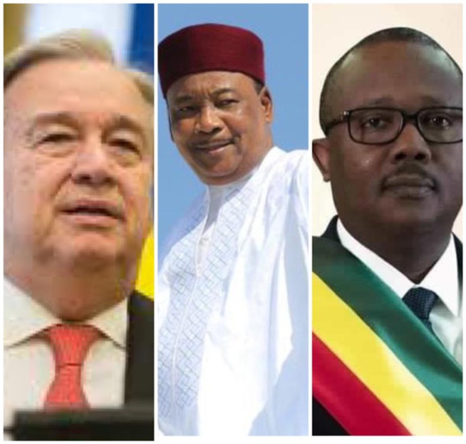 Antonio Guterres, Issoufou Mouhamadou et Umaro Embalo saluent la décision du Président Sall Antonio Guterres, Issoufou Mouhamadou et Umaro Embalo saluent la décision du Président Sall