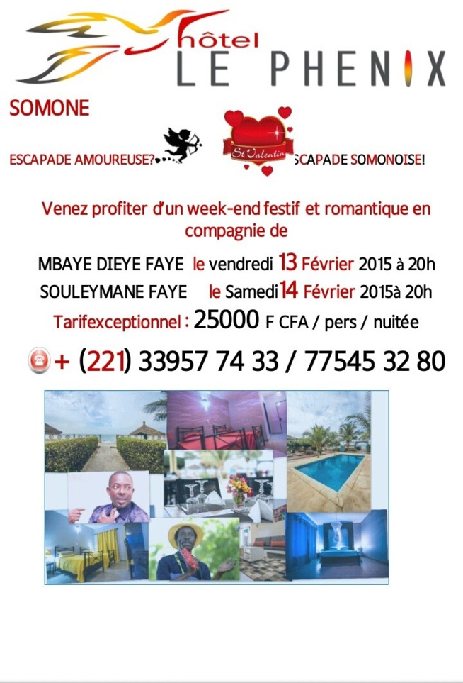 Mbaye Dieye Faye et le "Sing Sing Rythme" vous donne rendez-vous tous les vendredi au Phenox de la Somone. Mbaye Dieye Faye et le "Sing Sing Rythme" vous donne rendez-vous tous les vendredi au Phenox de la Somone.