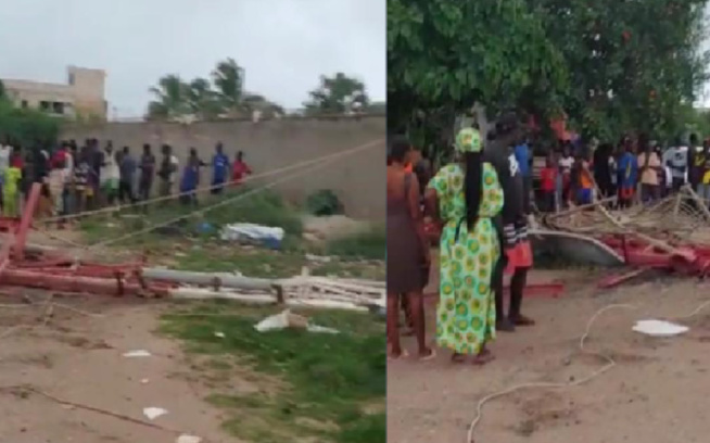 Mbour : Le pylône du central téléphonique de la Sonatel s'effondre sous l’effet du vent Mbour : Le pylône du central téléphonique de la Sonatel s'effondre sous l’effet du vent