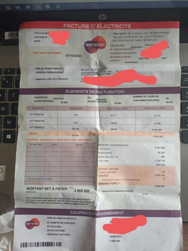 Après des anomalies apparentes sur une facture d’un de ses clients: La Senelec corrige l’erreur et présente ses plates excuses Après des anomalies apparentes sur une facture d’un de ses clients: La Senelec corrige l’erreur et présente ses plates excuses