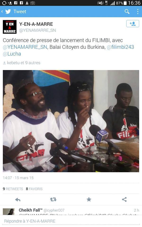 Malal Talla, Aliou Sané et Fadel Barro arrêtés à Kinshasa Malal Talla, Aliou Sané et Fadel Barro arrêtés à Kinshasa