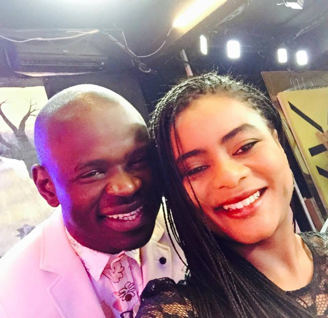 Madame Diouf Merry Beye la présentatrice de Hi Tech dans Yéwoulen en compagnie de son mentor Pape Cheikh Madame Diouf Merry Beye la présentatrice de Hi Tech dans Yéwoulen en compagnie de son mentor Pape Cheikh