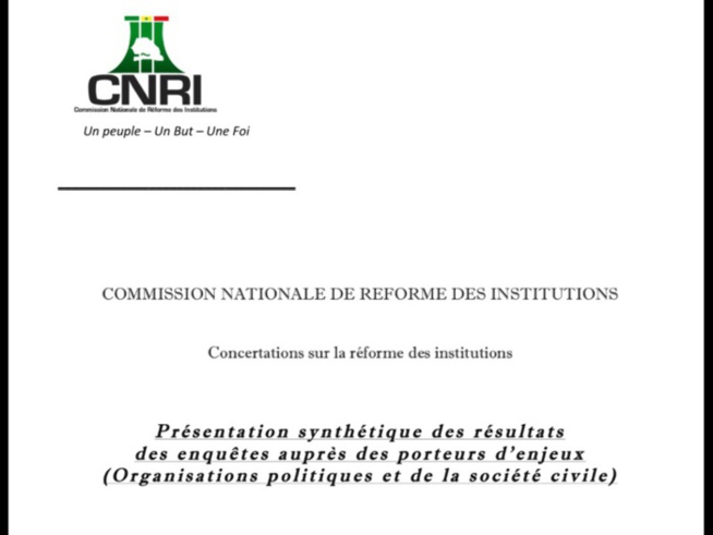 CNRI- RÉSULTATS D'ENQUÊTE : Une constitution désacralisée, un peuple impuissant, une superpuissance du Chef de l’Etat, un parlement fantôme, une corruption ambiante, une décentralisation fantoche… CNRI- RÉSULTATS D'ENQUÊTE : Une constitution désacralisée, un peuple impuissant, une superpuissance du Chef de l’Etat, un parlement fantôme, une corruption ambiante, une décentralisation fantoche…