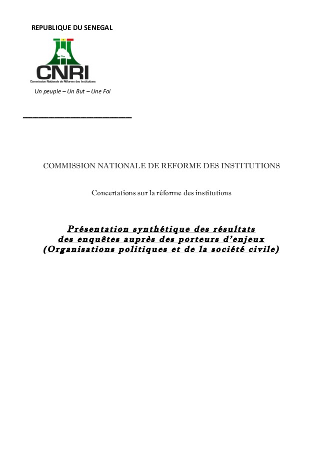 CNRI- RÉSULTATS D'ENQUÊTE : Une constitution désacralisée, un peuple impuissant, une superpuissance du Chef de l’Etat, un parlement fantôme, une corruption ambiante, une décentralisation fantoche… CNRI- RÉSULTATS D'ENQUÊTE : Une constitution désacralisée, un peuple impuissant, une superpuissance du Chef de l’Etat, un parlement fantôme, une corruption ambiante, une décentralisation fantoche…