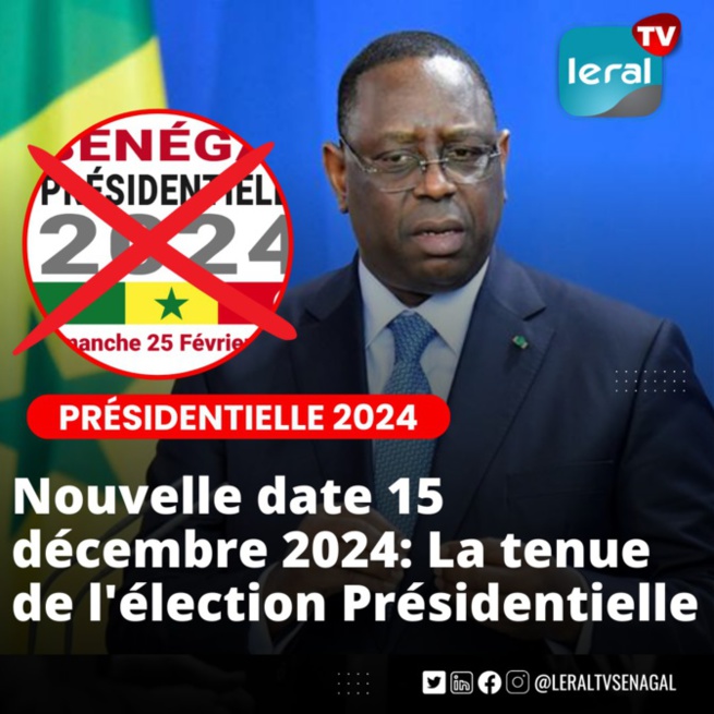 Assemblée nationale : C’est acté, l’élection présidentielle finalement renvoyée au 15 décembre 2024 Assemblée nationale : C’est acté, l’élection présidentielle finalement renvoyée au 15 décembre 2024
