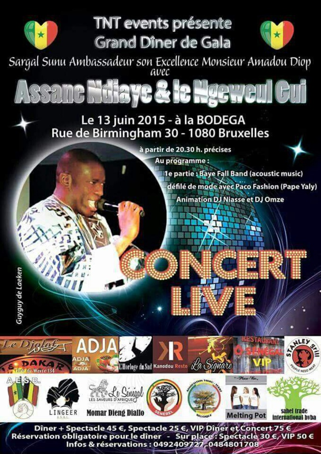 TNT EVENTS présente Assane Ndiaye et le "Nguéweul gui" ce samedi 13 juin au Bodega de Bruxelles.