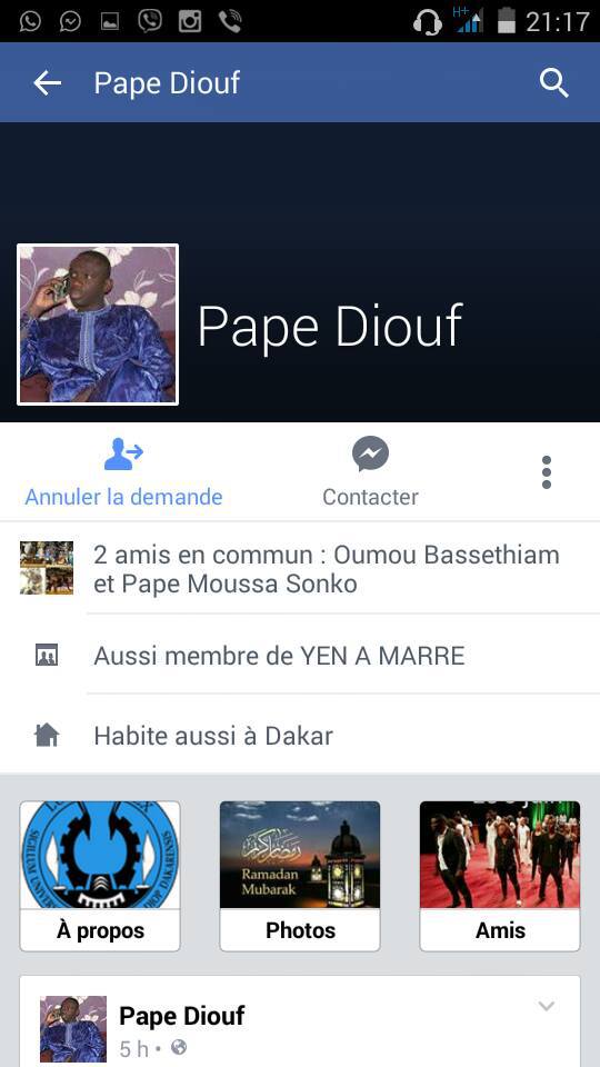 Alerte sur facebook: Le compte du chanteur Pape Diouf utilisé par des tiers malintentionnés pour demander du "sukarou koor" Alerte sur facebook: Le compte du chanteur Pape Diouf utilisé par des tiers malintentionnés pour demander du "sukarou koor"