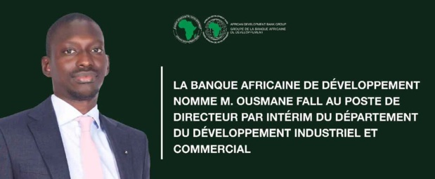 Banque africaine de développement : Ousmane Fall nommé directeur par intérim du Département du développement industriel et commercial