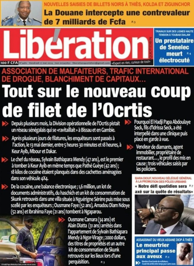 Un Nouveau Coup de Filet de l’OCRTIS : Sylvain Bathiapara Mendy, 47 ans Un Nouveau Coup de Filet de l’OCRTIS : Sylvain Bathiapara Mendy, 47 ans