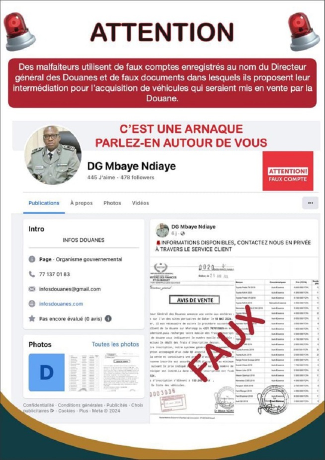 Alerte arnaque : « L’intermédiation de la Douane pour l’acquisition de véhicule », la nouvelle méthode des malfaiteurs