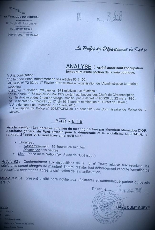 La marche de l’opposition finalement autorisée par le préfet . La marche de l’opposition finalement autorisée par le préfet .