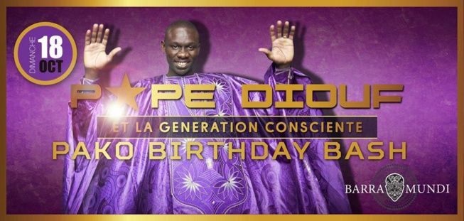 Pape Diouf fête l' anniversaire du promoteur des dimanches de Baramundi Paco Prod ce dimanche 18 octobre. Pape Diouf fête l' anniversaire du promoteur des dimanches de Baramundi Paco Prod ce dimanche 18 octobre.