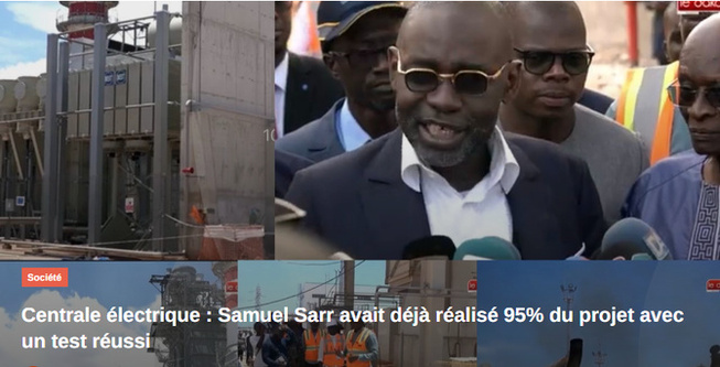 Centrale électrique : Samuel Sarr avait déjà réalisé 95% du projet avec un test réussi Centrale électrique : Samuel Sarr avait déjà réalisé 95% du projet avec un test réussi