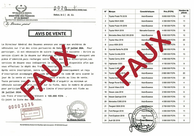 Arnaque autour d’une fausse vente aux enchères de véhicules de la douane : Un étudiant congolais risque deux ans de prison Arnaque autour d’une fausse vente aux enchères de véhicules de la douane : Un étudiant congolais risque deux ans de prison