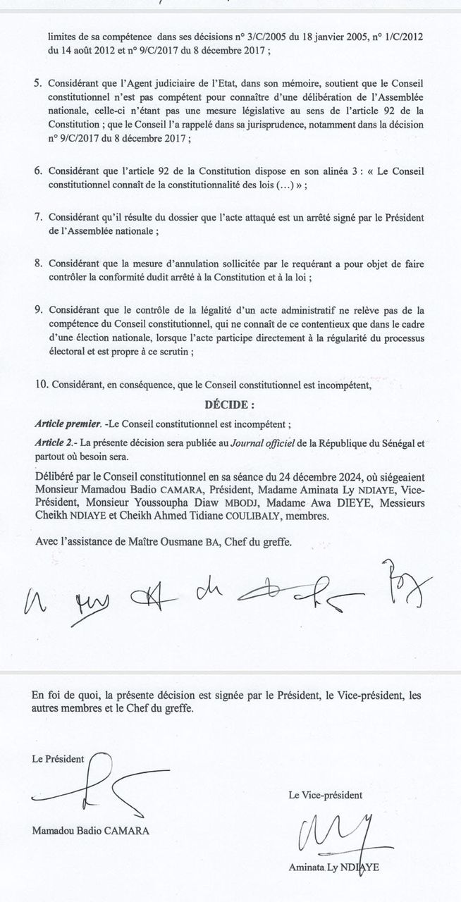 Le Conseil constitutionnel a rejeté la requête de Barthélemy Diaz qui contestait sa radiation du poste de député Le Conseil constitutionnel a rejeté la requête de Barthélemy Diaz qui contestait sa radiation du poste de député