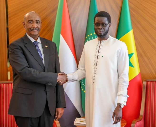 Audience le Général Abdel Fattah al-Burhan,reçu par le Président Diomaye au Palais Audience le Général Abdel Fattah al-Burhan,reçu par le Président Diomaye au Palais