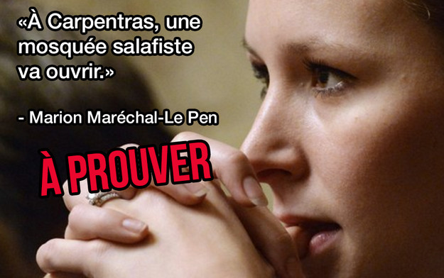 Les raccourcis de Marion Maréchal-Le Pen sur la « mosquée salafiste » à Carpentras