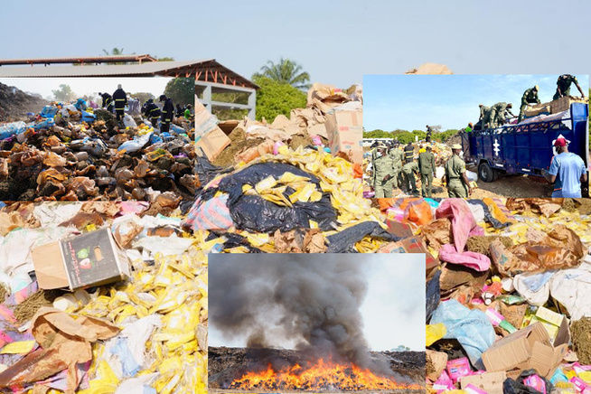 Ziguinchor : Des marchandises prohibées d'une valeur de 445 millions de francs Cfa, incinérées par les Douanes Ziguinchor : Des marchandises prohibées d'une valeur de 445 millions de francs Cfa, incinérées par les Douanes