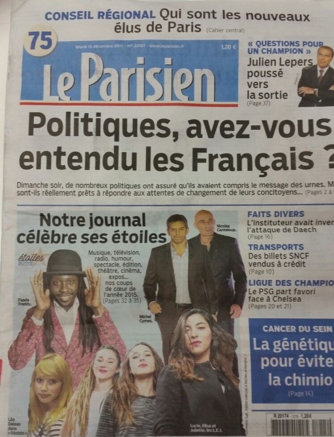 Meilleur album international – Faada Freddy fait la Une du « Parisien » Meilleur album international – Faada Freddy fait la Une du « Parisien »