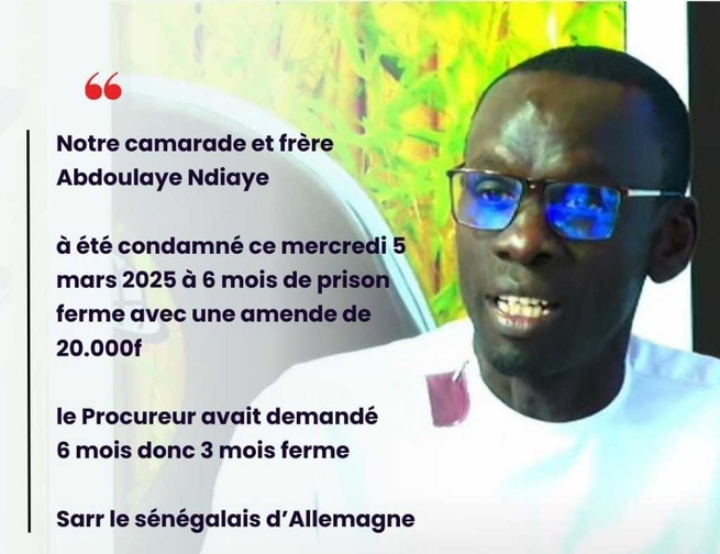 Abdoulaye Ndiaye, chargé de communication de Farba Ngom, condamné à 6 mois pour « diffusion de fausses nouvelles… » Abdoulaye Ndiaye, chargé de communication de Farba Ngom, condamné à 6 mois pour « diffusion de fausses nouvelles… »