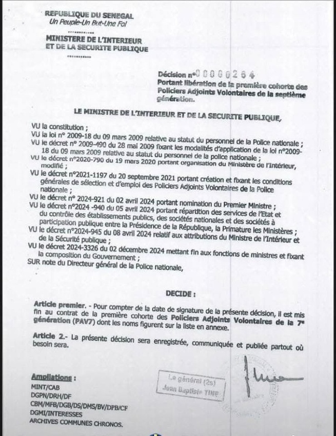 Le ministère de l’Intérieur met fin au contrat de la première cohorte des Policiers Adjoints Volontaires de la 7e génération (PAV7) Le ministère de l’Intérieur met fin au contrat de la première cohorte des Policiers Adjoints Volontaires de la 7e génération (PAV7)