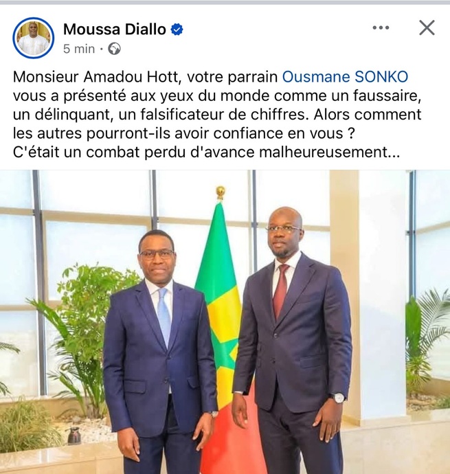 Monsieur Amadou HOtt qui n’a pas démérité.Réactions des internautes
