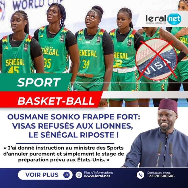 Ousmane Sonko frappe fort : Visas refusés aux Lionnes du Basket, le Sénégal riposte ! Ousmane Sonko frappe fort : Visas refusés aux Lionnes du Basket, le Sénégal riposte !