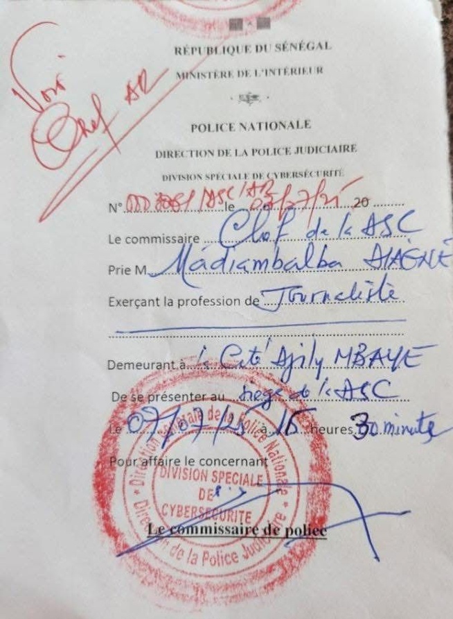 Madiambal Diagne est convoqué demain à 10h par la Division de la Cybercriminalité. Madiambal Diagne est convoqué demain à 10h par la Division de la Cybercriminalité.