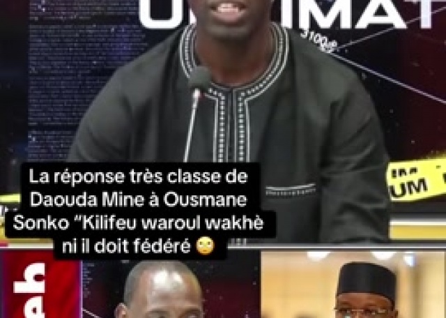 Daouda Mine à Ousmane Sonko: "Le rôle d'un PM est est de fédérer, non de combattre" Daouda Mine à Ousmane Sonko: "Le rôle d'un PM est est de fédérer, non de combattre"