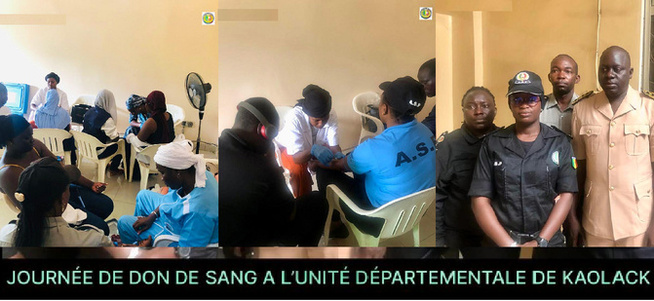 Don de sang à Kaolack : l’ASP et le CNTS s’unissent pour sauver des vies Don de sang à Kaolack : l’ASP et le CNTS s’unissent pour sauver des vies