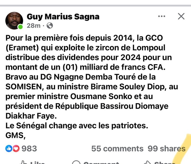 Un milliard, ce n’est pas une victoire, c’est une humiliation nationale ! » (Par Ibrahima Datte) Un milliard, ce n’est pas une victoire, c’est une humiliation nationale ! » (Par Ibrahima Datte)