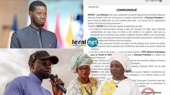 Remplacement de Aida Mbodj à la tête de la coalition Diomaye Président : Le Bureau politique de Pastef Les Patriotes désavoue le Président Diomaye Remplacement de Aida Mbodj à la tête de la coalition Diomaye Président : Le Bureau politique de Pastef Les Patriotes désavoue le Président Diomaye