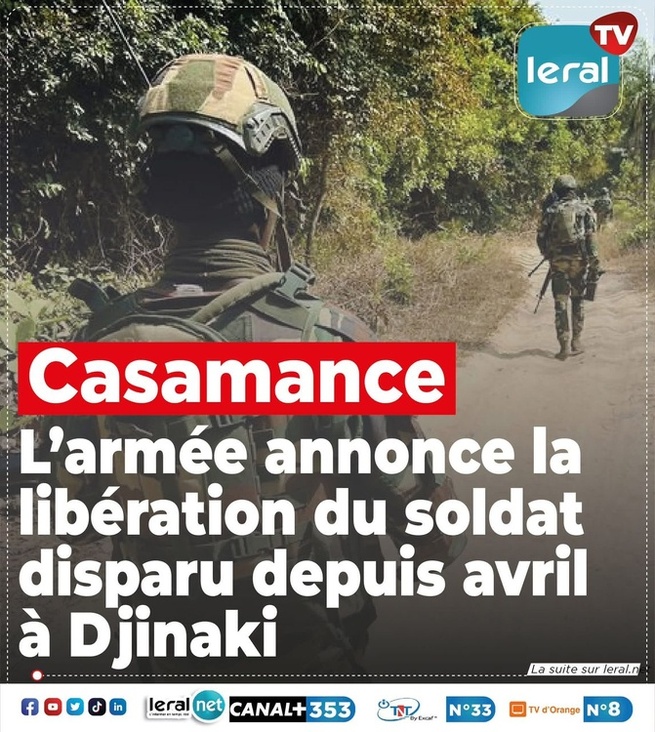 Conflit en Casamance : Le militaire enlevé en avril dernier, enfin libéré Conflit en Casamance : Le militaire enlevé en avril dernier, enfin libéré