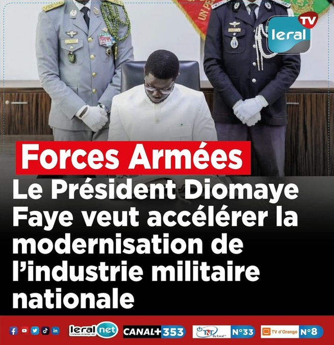 Développement de l’industrie militaire et de l’innovation : Le Président Bassirou Diomaye Faye a appelé à l’accélération du Plan stratégique Développement de l’industrie militaire et de l’innovation : Le Président Bassirou Diomaye Faye a appelé à l’accélération du Plan stratégique